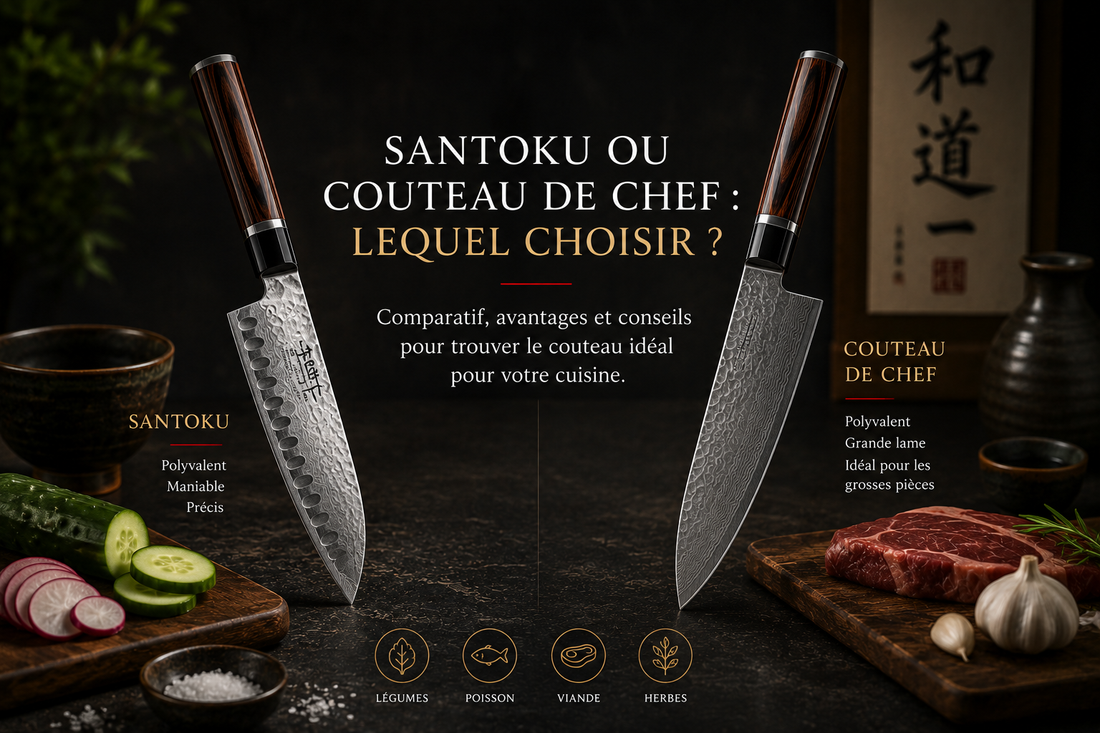 Santoku ou couteau de chef : lequel choisir ?